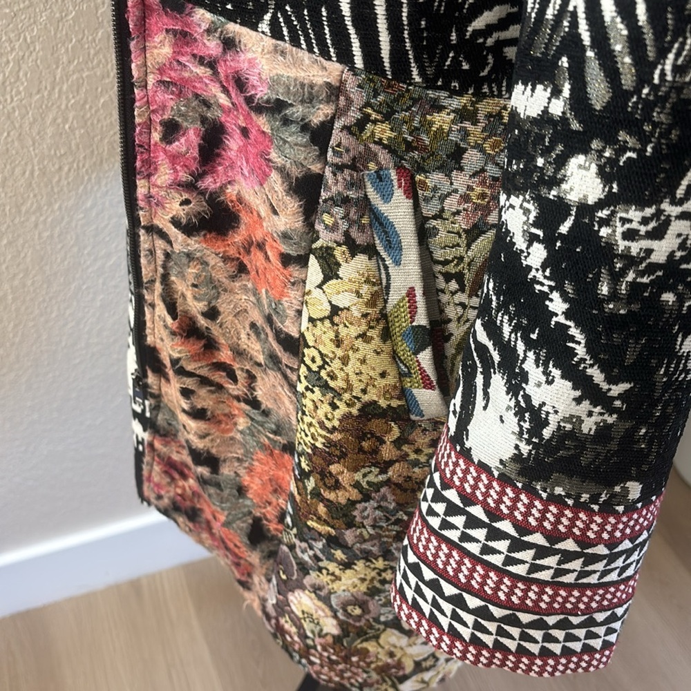 Dor Dor Couture Women's jacket coat Art Patchwork southwestern Size XL - Picture 6 of 10